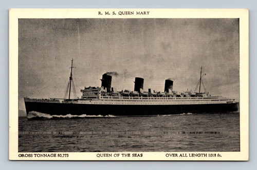 R. M. S. Queen Mary ocean liner postcard