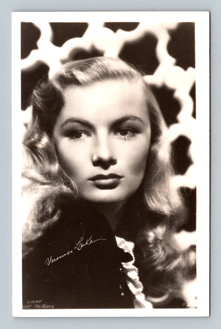 Portrait of Veronica Lake vintage postcard