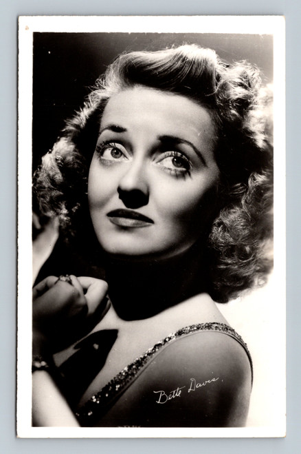 Portrait of Bette Davis vintage postcard
