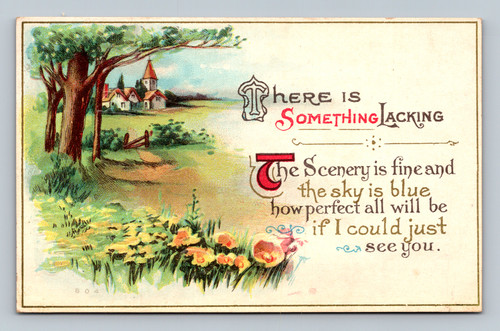 Scenic view with fine scenery and blue sky postcard