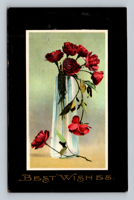 Best Wishes greeting postcard postmarked January 10, 1913, printed in Germany