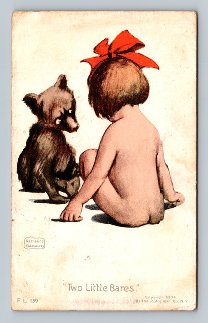 Two Little Bears vintage postcard by The Rotograph Co. postmarked 1907