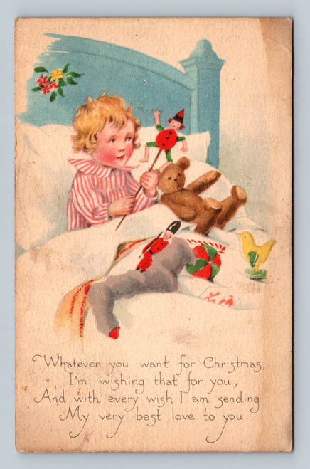 Christmas greeting message postcard from Pennsville, PA, 1921