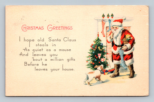 Christmas greetings holiday message postcard from Riverside USA