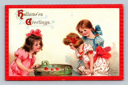 Hallowe'en greeting postcard at Central Square, Ch.y., Germany