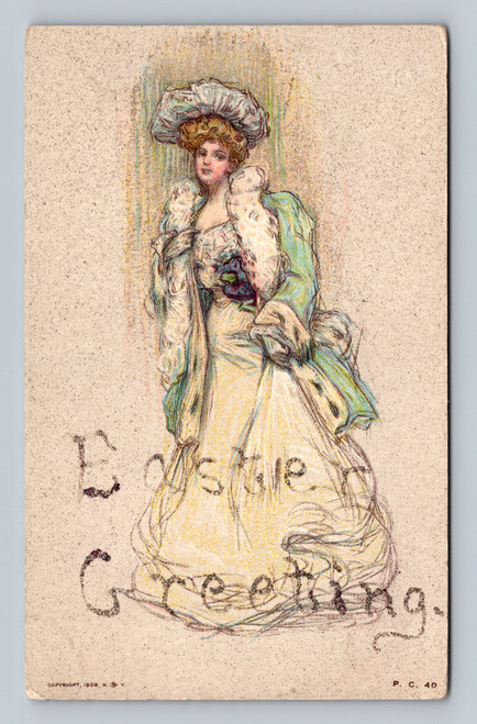 Unknown subject postcard with 1912 Kans postmark and one cent stamp