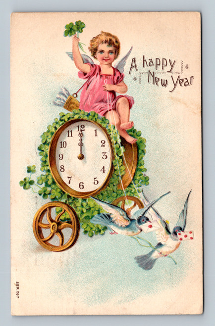 New Year greeting postcard at 50th & Fulton Chicago postmarked 1936