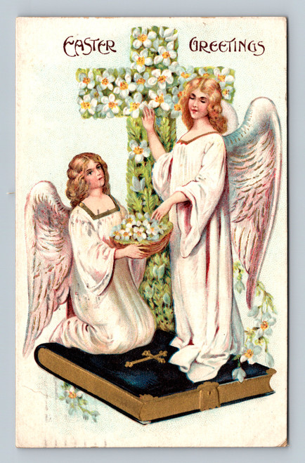 Greetings with Easter wishes postcard from Central Square NY postmarked 1915