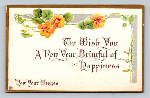 New Year wishes greeting card from Central Square USA with 2 cent stamp