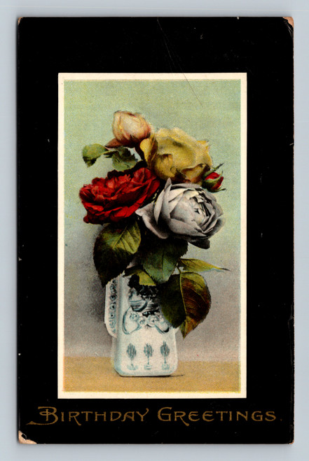 Birthday greetings postcard featuring Central Square with 1913 NY postmark