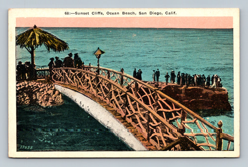 Sunset Cliffs Ocean Beach San Diego California postcard