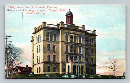 Public School No. 8 at Mosholu Parkway, Briggs and Bainbridge Avenues, Bedford Park, NYC