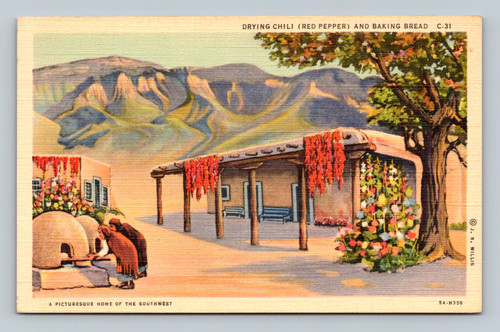 Drying chili and baking bread at a picturesque Southwest home