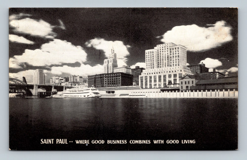Skyline view of Saint Paul Minnesota on the Mississippi River