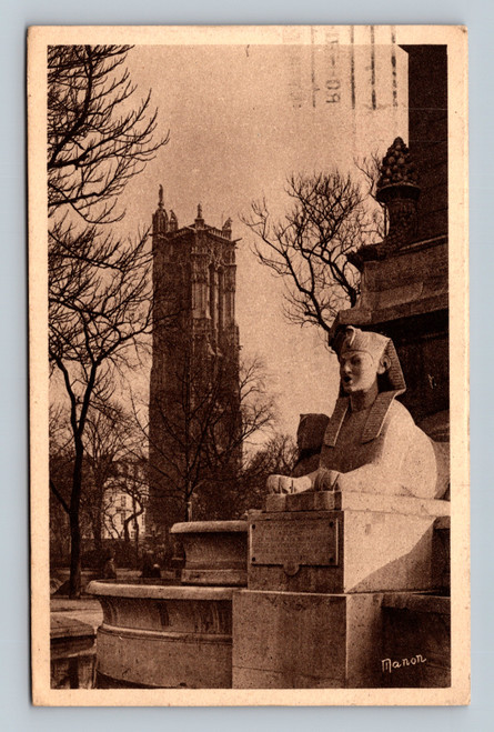 La Tour Saint-Jacques - St. James Tower Paris France Antique Postcard