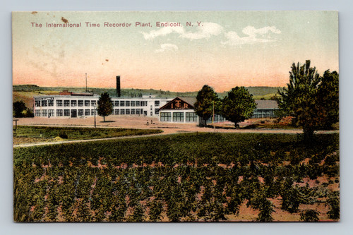 The International Time Recorder Plant building in Endicott, NY postcard