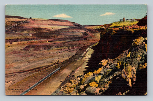 View across Sellers mine with Webb mine conveyor and Weggum mine in Hibbing Minnesota