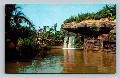 Adventureland boat ride jungle scene at Disneyland Anaheim California postcard