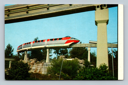 Disneyland Alweg Monorail System in Anaheim California vintage postcard