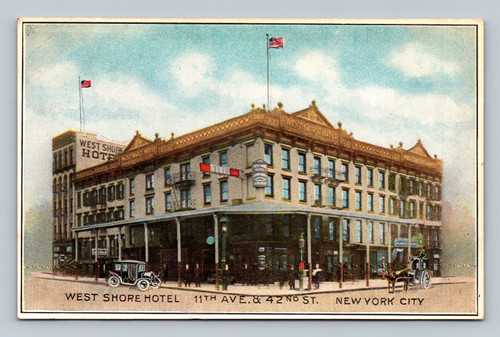 West Shore Hotel building at 11th Ave. & 42nd St. New York City postcard