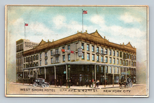 West Shore Hotel building at 11th Ave. & 42nd St. New York City postcard
