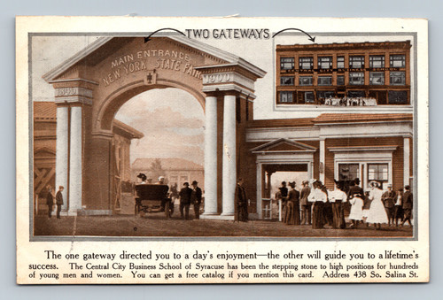 Two gateways at the main entrance of New York State Fair in Syracuse