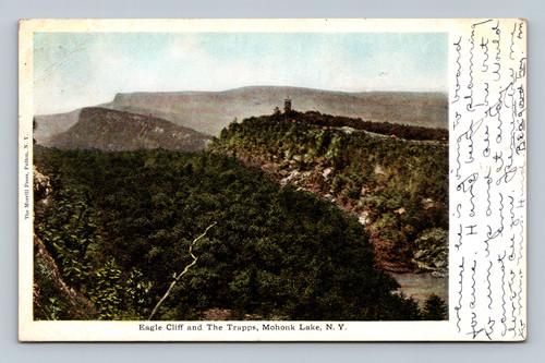 Eagle Cliff and The Trapps at Mohonk Lake New York vintage postcard