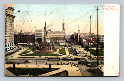 Street scene with The May Co. and The W. P. Southworth Co. Grocers at 2785 Public Square Cleveland