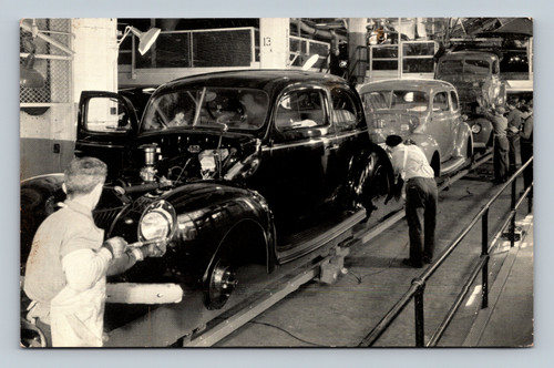 Ford cars rolling off the final assembly line at the Rouge Plant