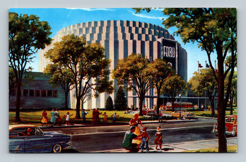 Ford Rotunda building in Dearborn Michigan postcard image