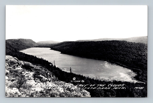 Lake of the Clouds at Escanaba State Park Michigan vintage postcard