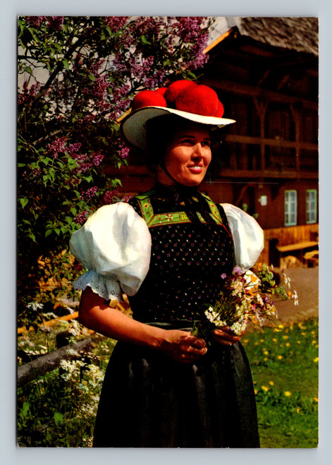 Schwarzwald Gutacher traditional costume postcard by KRUGER