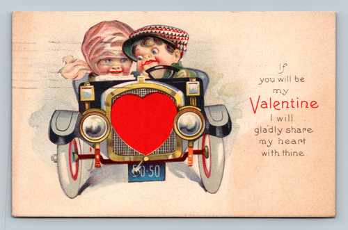 Valentine card with romantic message from U.S.A.