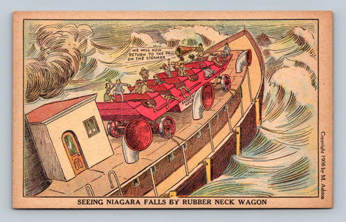 Niagara Falls seen from the steamer Rubber Neck postcard by The Simplicity Co.