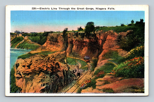 Electric Line Through the Great Gorge Niagara Falls postcard image