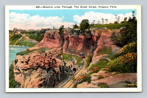 Electric Line Through The Great Gorge Niagara Falls postcard
