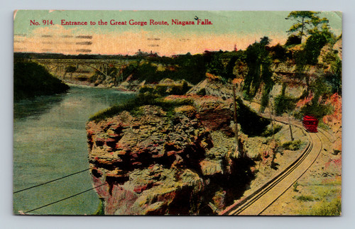 Entrance to the Great Gorge Route Niagara Falls postcard by Nicklis Go.