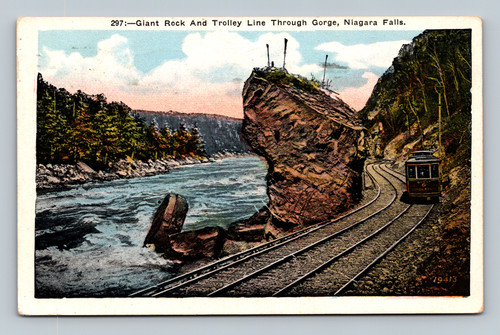 Giant Rock and Trolley Line Through Gorge Niagara Falls USA