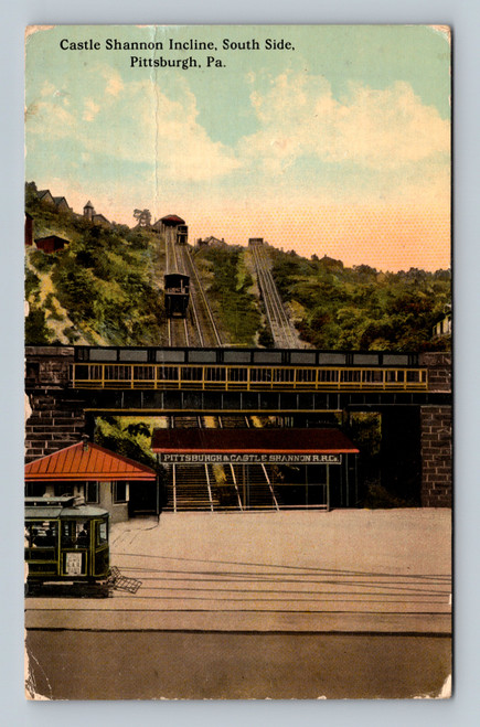 Castle Shannon Incline South Side Pittsburgh Pennsylvania postcard