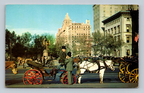 Carriages on 59th Street New York City horsedrawn carriage scene