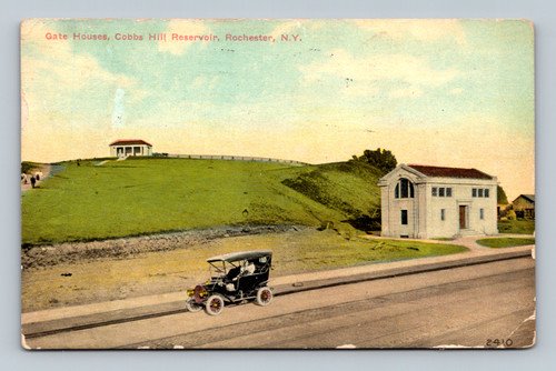 Gate Houses at Cobbs Hill Reservoir Rochester NY Antique Postcard