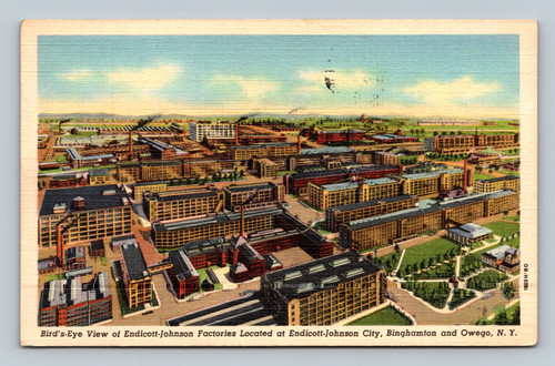 Bird's-Eye View of Endicott-Johnson Factories in Binghamton NY