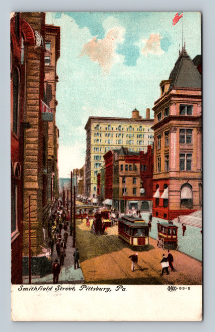 Vintage postcard of Smithfield Street in Pittsburgh, Pennsylvania, 1910
