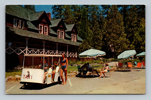 Taxi Service at Pinecrest Lodge Sonora Pass Vacation Land California postcard