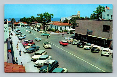 Girard Avenue shopping district in La Jolla California postcard