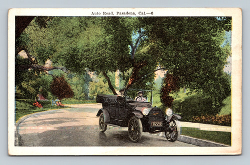 Auto Road in Pasadena California postcard by K Co