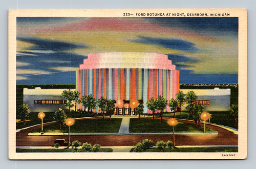 Ford Rotunda at night in Dearborn Michigan