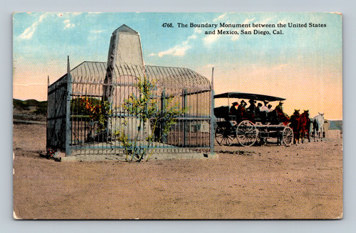 Boundary Monument between United States and Mexico in San Diego California