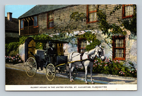 Oldest house in the United States historic Spanish house in St. Augustine Florida postcard