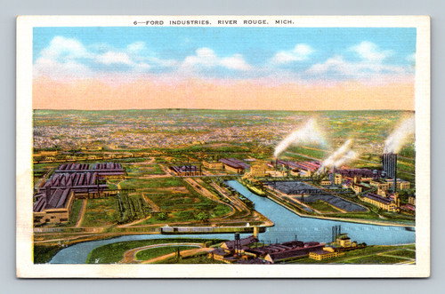 Ford Industries River Rouge plant postcard from River Rouge Michigan